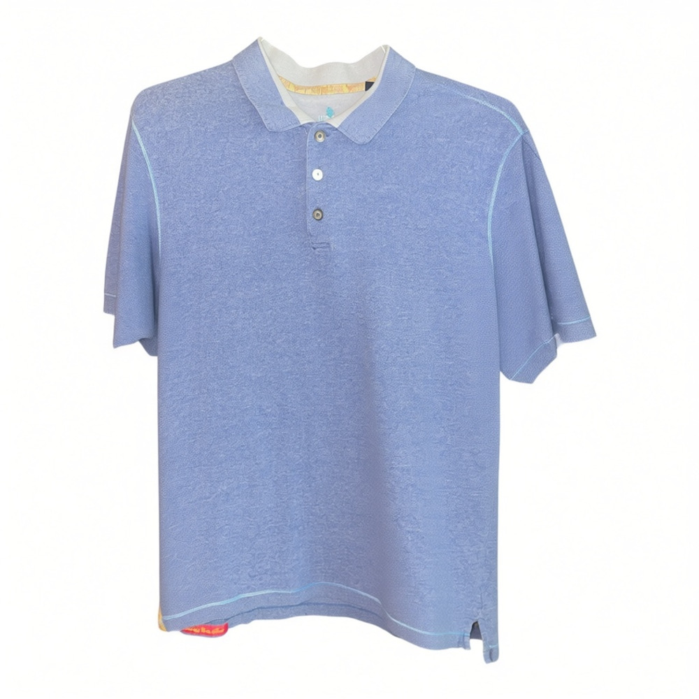 Robert Graham Knowledge Wisdom Truth Blue Short Sleeve Polo Shirt XL
